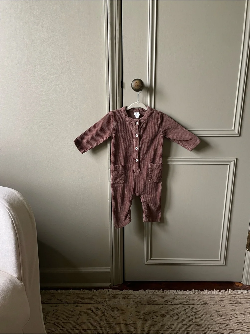 Kate Quinn brown corduroy romper with pockets - 6-12M